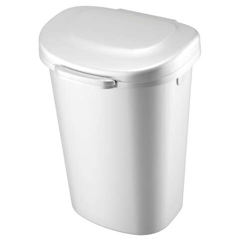 Rubbermaid 13 gal White Plastic Touch Top Wastebasket, Pack of 4