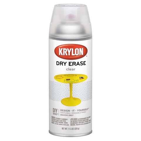 Krylon Dry Erase Clear Dry Erase Spray Paint 12 oz, Pack of 6