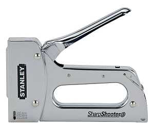 STANLEY TR110 Staple Gun, 84 Magazine, 27/64 in W Crown, 1/4 to 9/16 in L Leg, Steel Staple, Silver