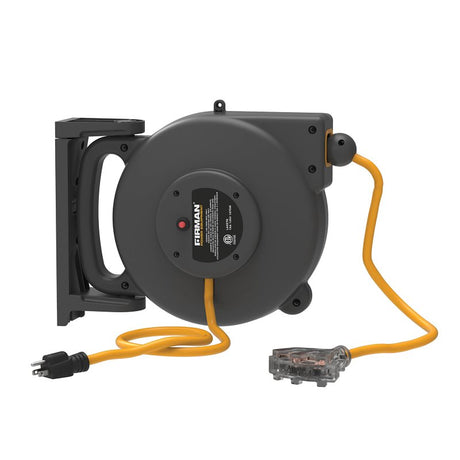 Firman 2035 Retractable Extension Cord Real, 30 ft L Cord, 12 ga Wire, 3-Socket, 125 V, Black