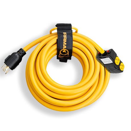 Firman 1195 Power Cord with Storage Strap, 10 ga Wire, 25 ft L, Yellow Sheath