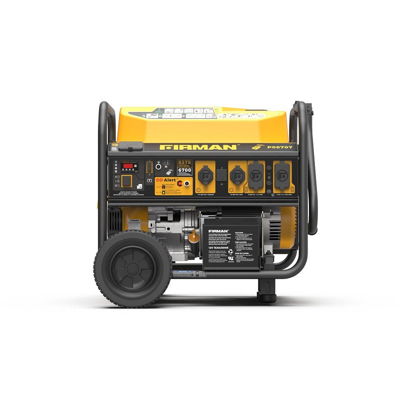 Firman P06707 Portable Generator, 30 A, 1200/240 V, 8375/6700 W Output, Gas, 13 hr Run Time, Electric, Remote, Recoil Start