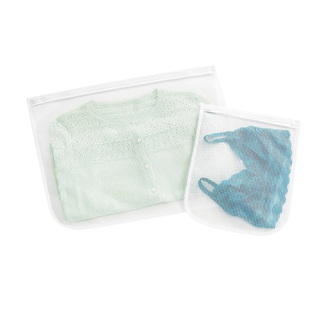 Whitmor 6154-140 Wash Bag, Nylon Bag, White, 6 in W, 10 in H, 1/2 in D