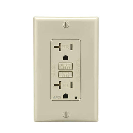 Leviton 20 amps 125 V Duplex Light Almond AFCI Outlet 5-20R 1 pk