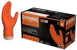 Gloveworks GWON44100 Heavy-Duty Disposable Gloves, M, Nitrile, Powder-Free, Orange, 9-1/2 in L