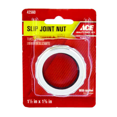 Ace 1-3/8 in. D Chrome Chrome Slip Joint Nut 1 pk, Pack of 5