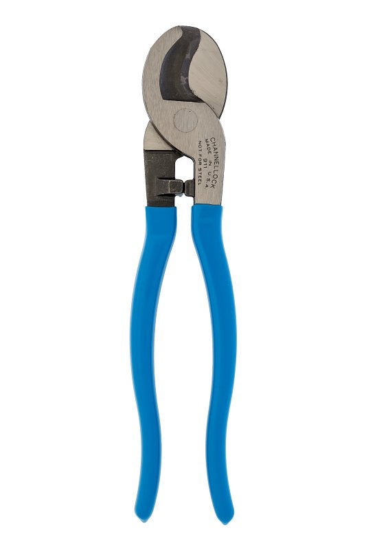 Channellock 911 Cable Cutter, 9-1/2 in OAL, HCS Jaw, Comfort-Grip Handle, Blue Handle