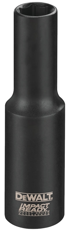 DeWALT IMPACT READY DW2294 Impact Socket, 1 in Socket, 3/8 in Drive, Square Drive, 6-Point, Steel, Black Phosphate