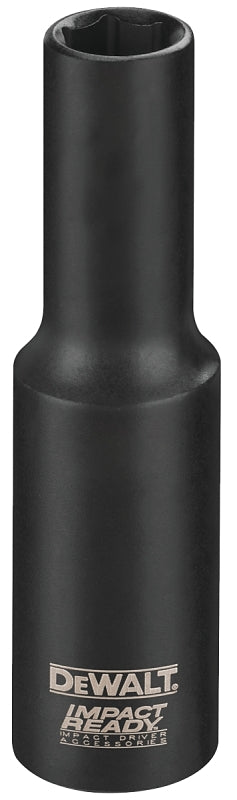 DEWALT IMPACT READY DW22942 Impact Socket, 1 in Socket, 1/2 in Drive, Square Drive, 6-Point, Steel, Black Oxide