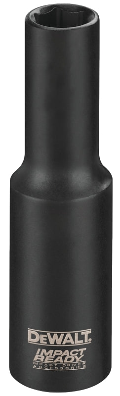 DEWALT IMPACT READY DW22952 Impact Socket, 1-1/16 in Socket, 1/2 in Drive, Square Drive, 6-Point, Steel, Black Oxide