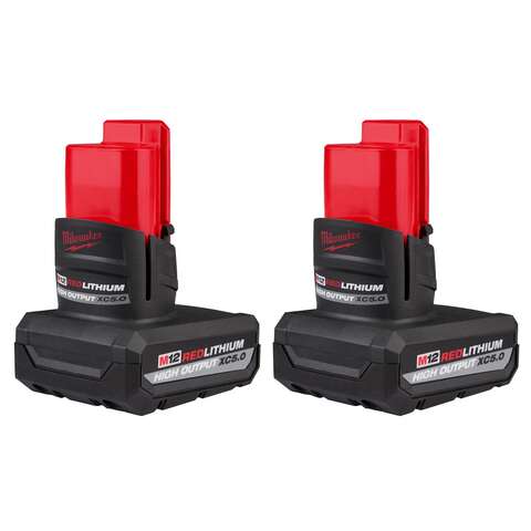 Milwaukee M12 REDLITHIUM XC 5 Ah Lithium-Ion High Output Battery 2 pc