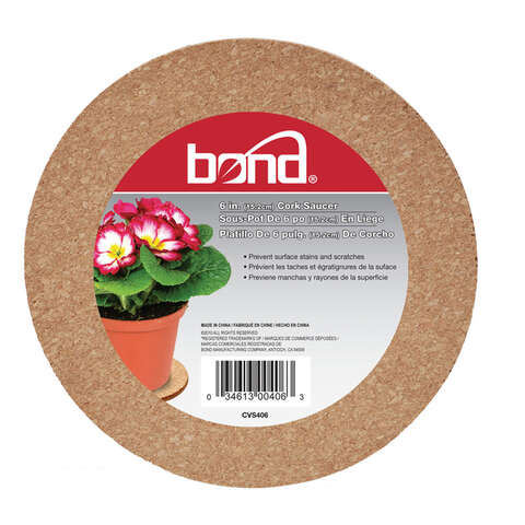 Bond 6 in. W X 6 in. D Cork Plant Saucer Brown, Pack of 12