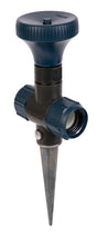 Gilmour 813403-1002 Adjustable Spot Sprinkler with Spike Base, Night Sky, Full-Circle, 1250 ft, Metal/Plastic