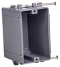Gardner Bender BOX-NS18 Switch/Outlet Box, 18 cu-in, Standard Outlet, 1-Gang, 4-Knockout, PVC, Gray, In-Wall, Nail