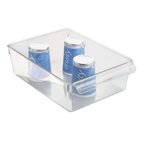 iDesign Clear Storage Bin 3.5 in. H X 8 in. W X 11.5 in. D Stackable