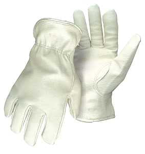 Boss 7191L Gloves, L, Keystone Thumb, Open, Shirred Elastic Back Cuff, Pigskin Leather, Tan