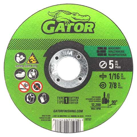 Gator 5 in. D X 7/8 in. Aluminum Oxide/Silicon Carbide Masonry Cut-Off Blade 1 pk