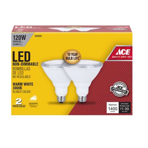 Ace PAR38 E26 (Medium) LED Bulb Warm White 120 Watt Equivalence 2 pk