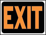Hy-Ko Hy-Glo Series 3003 Identification Sign, Exit, Fluorescent Orange Legend, Plastic, 12 in W x 8-1/2 in H Dimensions, Pack of 10