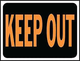 Hy-Ko Hy-Glo Series 3010 Identification Sign, 8-1/2 x 12 in Dimensions, Rectangular, KEEP OUT, Fluorescent Orange Legend, Pack of 10