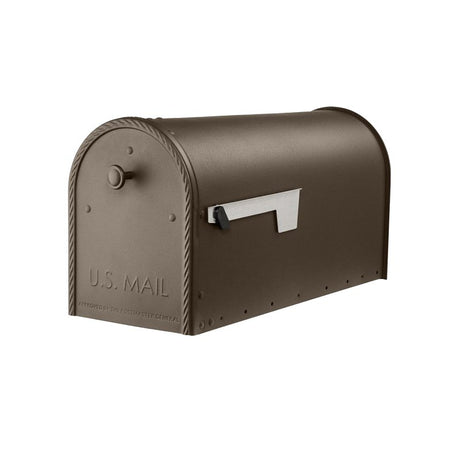 MAILBOX TEXTURED POST MT BRZ L