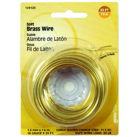 Hillman 25 ft. L Brass 16 Ga. Wire, Pack of 10