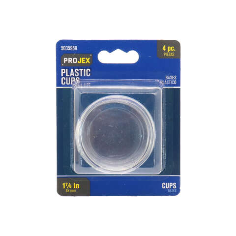 Projex Plastic Caster Cup Clear Round 1-7/8 in. W 4 pk