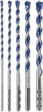 Bosch HCBG501T Hammer Drill Bit Set, 5-Piece, Carbide, Includes: (1) 5/32 x 2 in, (1) 3/8 in x 4 in x 6 in Bits