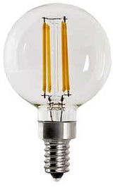Feit Electric BPG1640950CAFIL/2 LED Light Bulb, Globe, 500 Lumens, 5.5 W, G16 Lamp, E12 Lamp Base, Dimmable, 2/PK, Pack of 6