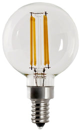 Feit Electric BPG1640950CAFIL/2 LED Light Bulb, Globe, 500 Lumens, 5.5 W, G16 Lamp, E12 Lamp Base, Dimmable, 2/PK, Pack of 6