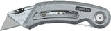 STANLEY 10-813 Utility Knife, 2-7/16 in L Blade, 2 in W Blade, Carbon Steel Blade, Ergonomic Handle, Gray Handle