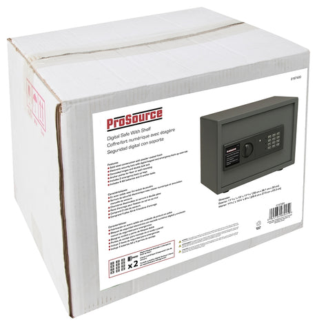 ProSource S-30ES Digital Electronic Safe, 15 in W x 11-13/16 in D x 11-13/16 in H Exterior, Solid Steel, Powder-Coated