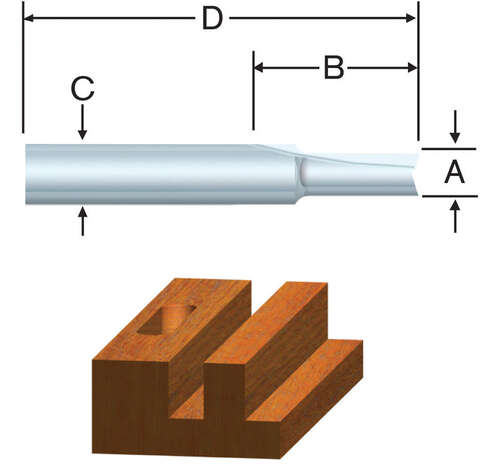 Vermont American 5/16 in. D X 5/16  x 1 in. X 2-1/4 in. L Carbide Tipped 2-Flute Straight Router Bit