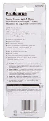 ProSource JL-BD-203L Safety Scraper, 3/4 in W Blade, Razor Blade, Steel Blade, Steel Handle, 4-5/8 in OAL