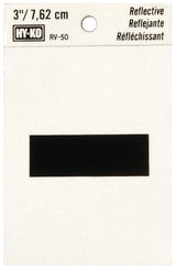 Hy-Ko RV-50/- Reflective Sign, Character:-, 3 in H Character, Black Character, Silver Background, Vinyl, Pack of 10