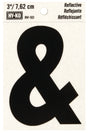 Hy-Ko RV-50/& Reflective Sign, Character: &, 3 in H Character, Black Character, Silver Background, Vinyl, Pack of 10