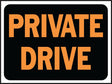 Hy-Ko Hy-Glo Series 3028 Identification Sign, Rectangular, PRIVATE DRIVE, Fluorescent Orange Legend, Black Background, Pack of 10