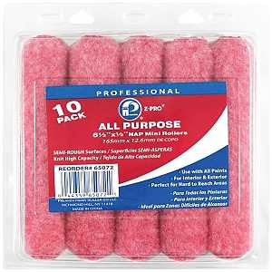Premier 65072 Mini Roller Cover, 1/2 in Thick Nap, 6-1/2 in L, Polyester Cover