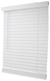 Simple Spaces FWMB-9 Blind, 64 in L, 27 in W, Faux Wood, White, Pack of 2