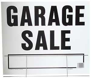Hy-Ko LGS-2 Lawn Sign, Garage Sale, Black Legend, Plastic, 24 in W x 19 in H Dimensions, Pack of 5
