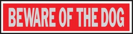 Hy-Ko 441 Princess Sign, Rectangular, BEWARE OF THE DOG, Silver Legend, Red Background, Aluminum, Pack of 10