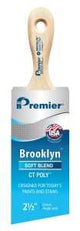 Premier Brooklyn 17307 Paint Brush, 2-1/2 in W, Short Sash Brush, 3 in L Bristle, Polyester Bristle