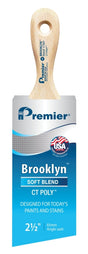 Premier Brooklyn 17307 Paint Brush, 2-1/2 in W, Short Sash Brush, 3 in L Bristle, Polyester Bristle