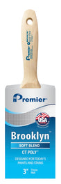 Premier Brooklyn 17314 Paint Brush, 3 in W, Beavertail Varnish Wall Brush, 3-1/4 in L Bristle, Polyester Bristle