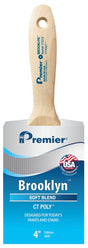 Premier Brooklyn 17315 Paint Brush, 4 in W, Beavertail Varnish Wall Brush, 3-1/4 in L Bristle, Polyester Bristle