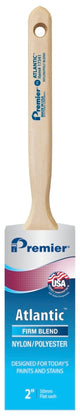 Premier Atlantic 17341 Paint Brush, 2 in W, Flat Sash Brush, 2-11/16 in L Bristle, Nylon/Polyester Bristle