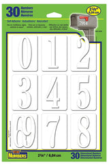 Hy-Ko MM200W Number, Character: 0 to 9, 2-3/8 in H Character, White Character