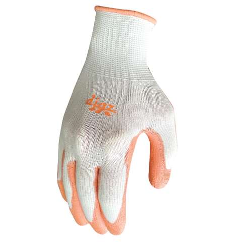 Digz S Polyurethane Coating Stretch FIt Gray/Orange Gardening Gloves