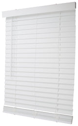 Simple Spaces FWMB-12 Blind, 64 in L, 31 in W, Faux Wood, White, Pack of 2