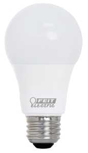 Feit Electric OM40DM/930CA LED Lamp, General Purpose, 120 V, 5 W, A19 Lamp, 40 W Equivalent, E26 Lamp Base